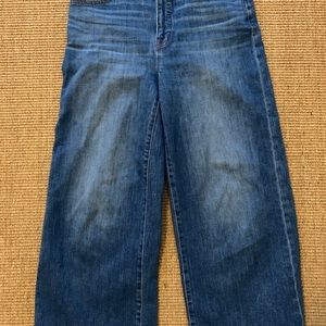 Madewell wide leg cropped jeans in Finney Wash